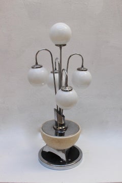 Midcentury Space Age Cascade Fontana Waterfall Alabaster Table Lamp