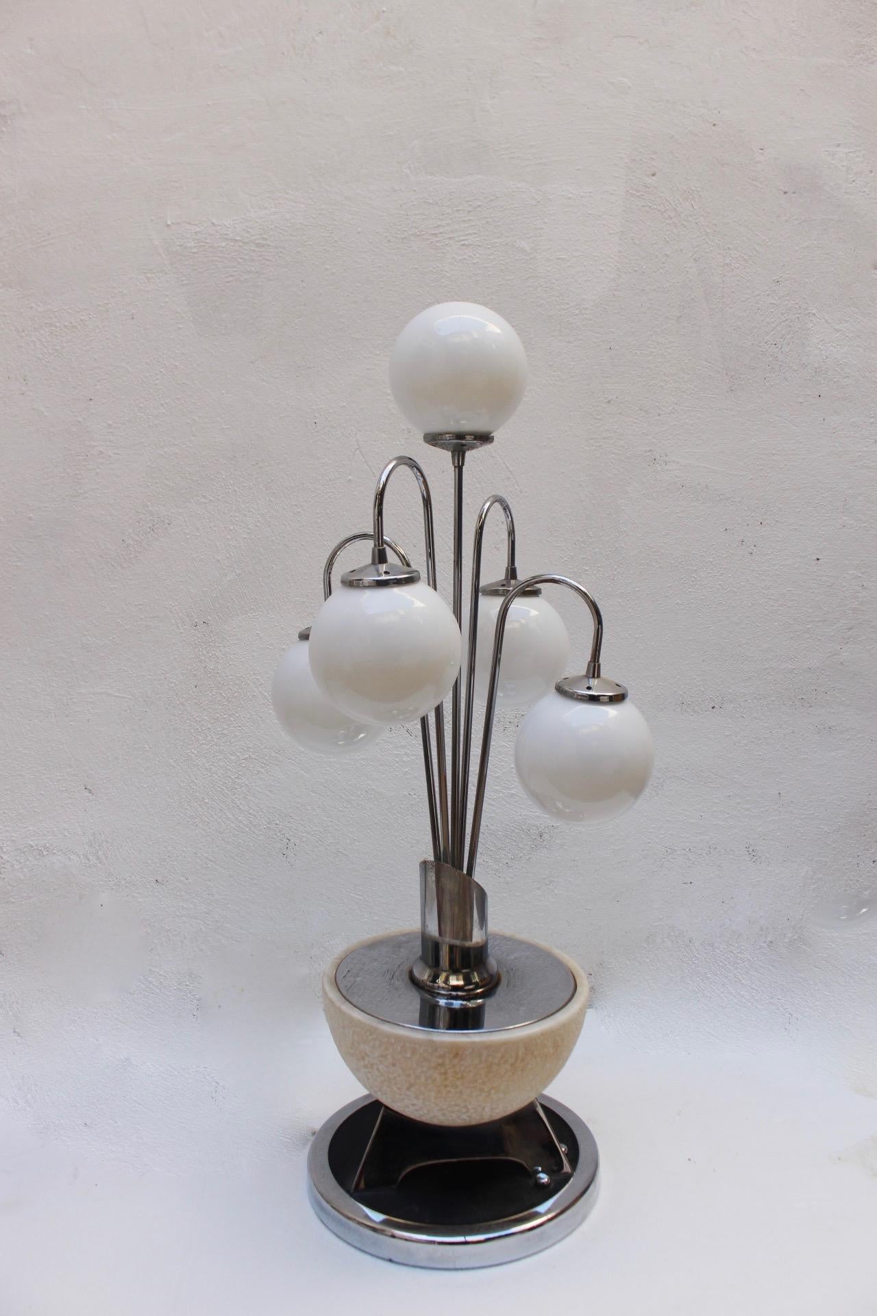 Midcentury Space Age Cascade Fontana Waterfall Alabaster Table Lamp In Good Condition For Sale In Valencia, Valencia