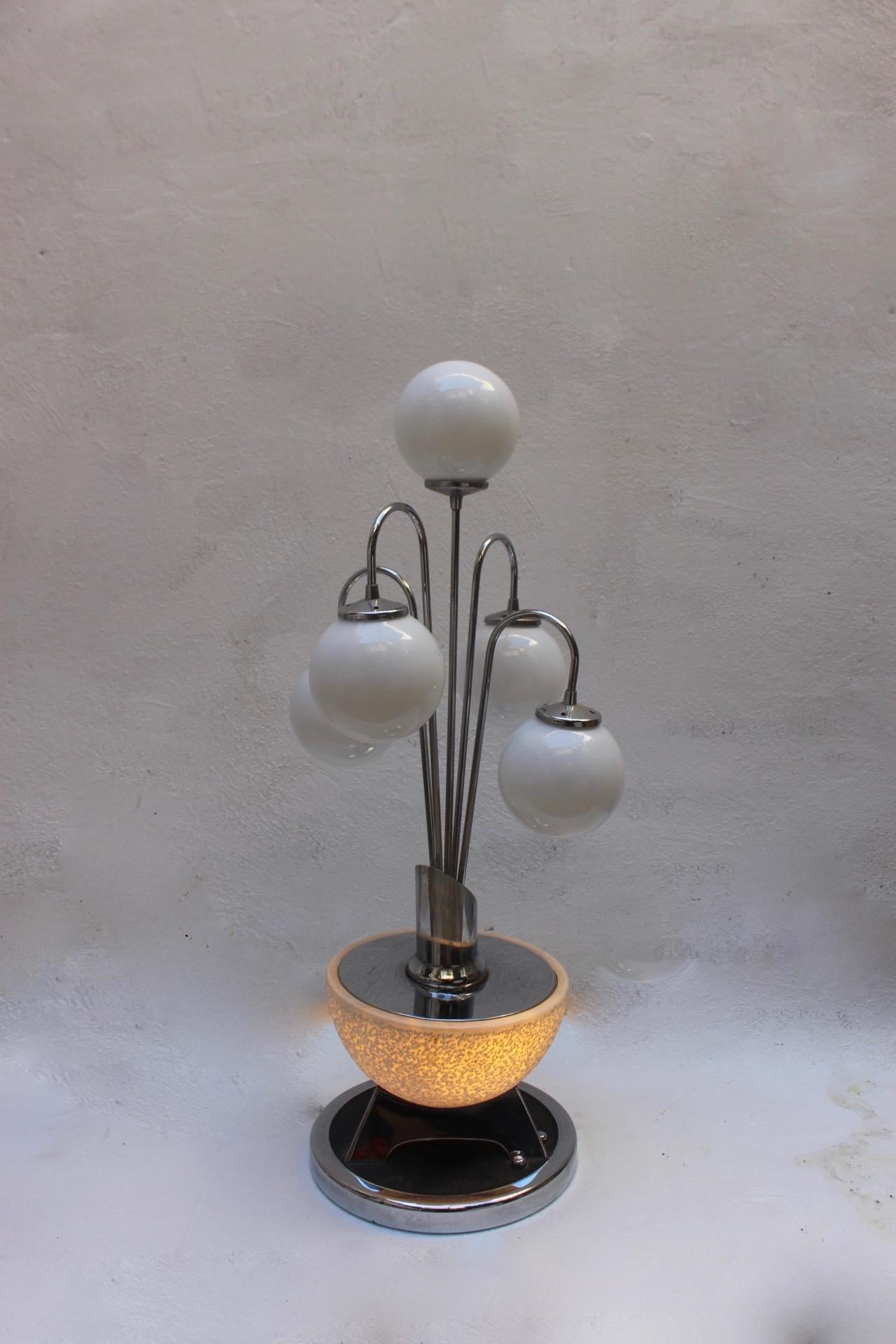 Late 20th Century Midcentury Space Age Cascade Fontana Waterfall Alabaster Table Lamp For Sale