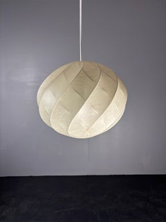 Midcentury space age cocoon hanging pendant ceiling lamp, 1960s