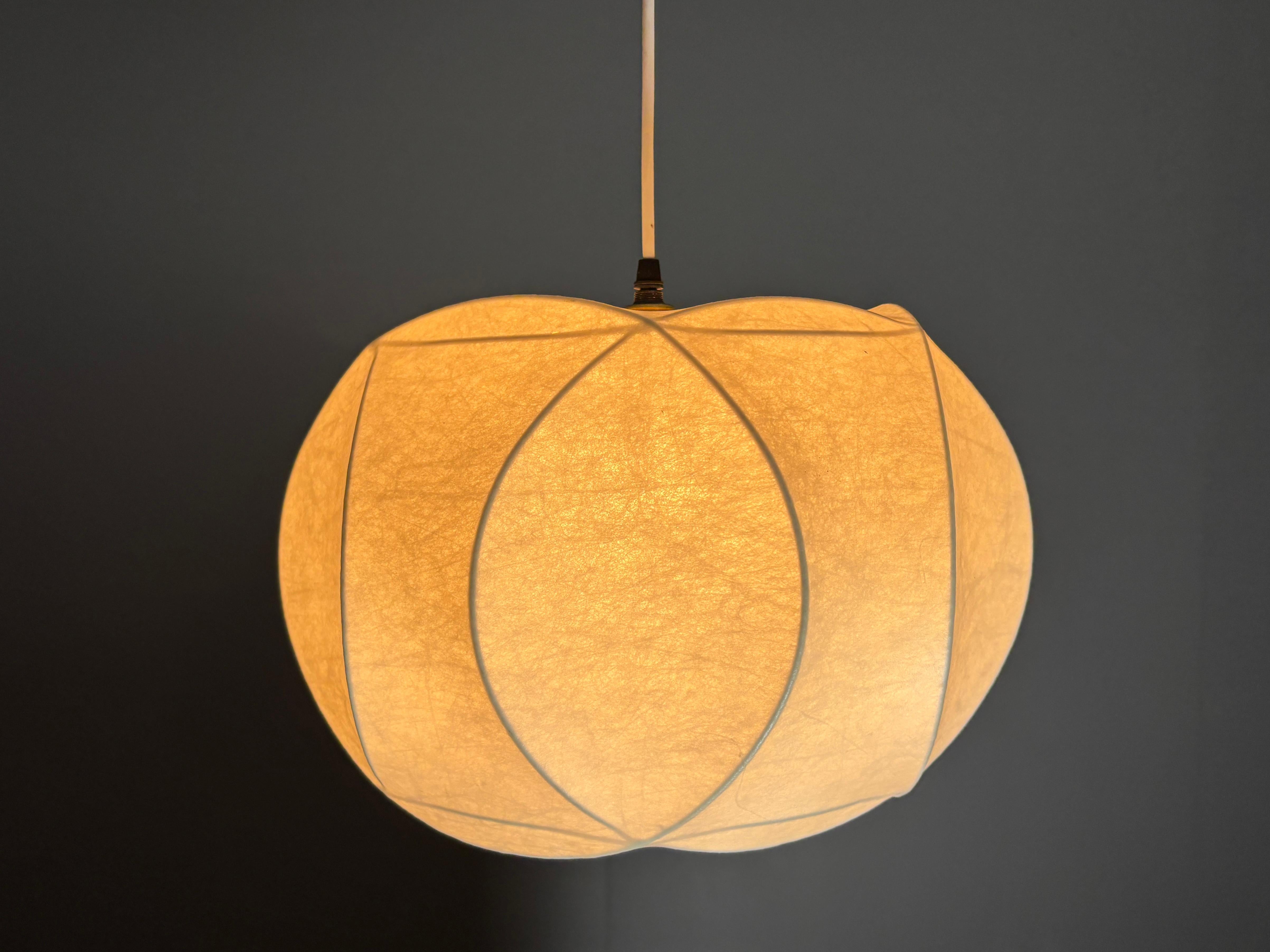 Mid-Century Modern Midcentury space age cocoon hanging pendant ceiling lamp, 1960s For Sale
