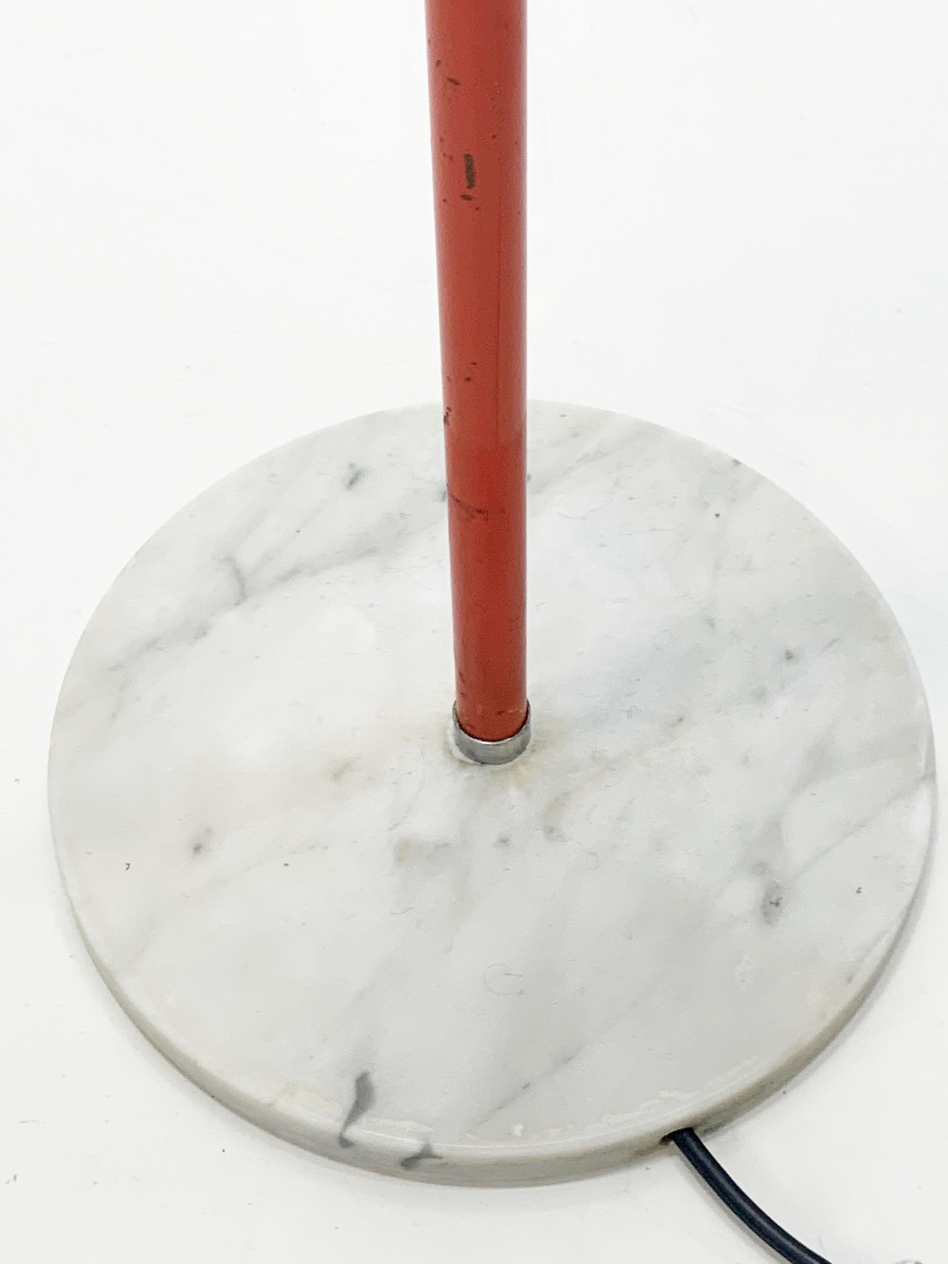 Metal Midcentury Space Age Lacquered Orange Aluminium Luci Italia Floor Lamp, 1970s