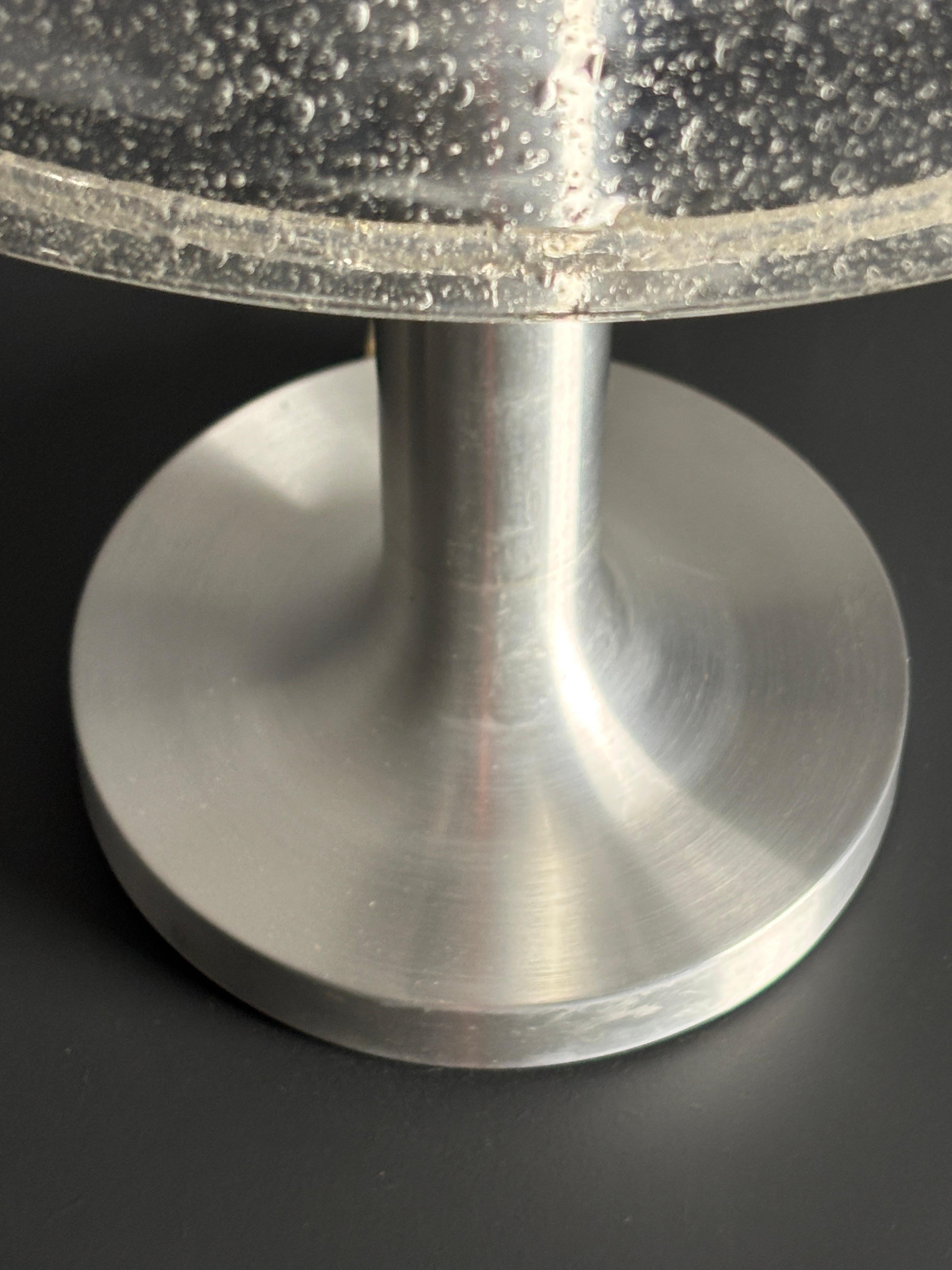 Midcentury space age large glass mushroom table lamprey Temde, 1960s For Sale 1