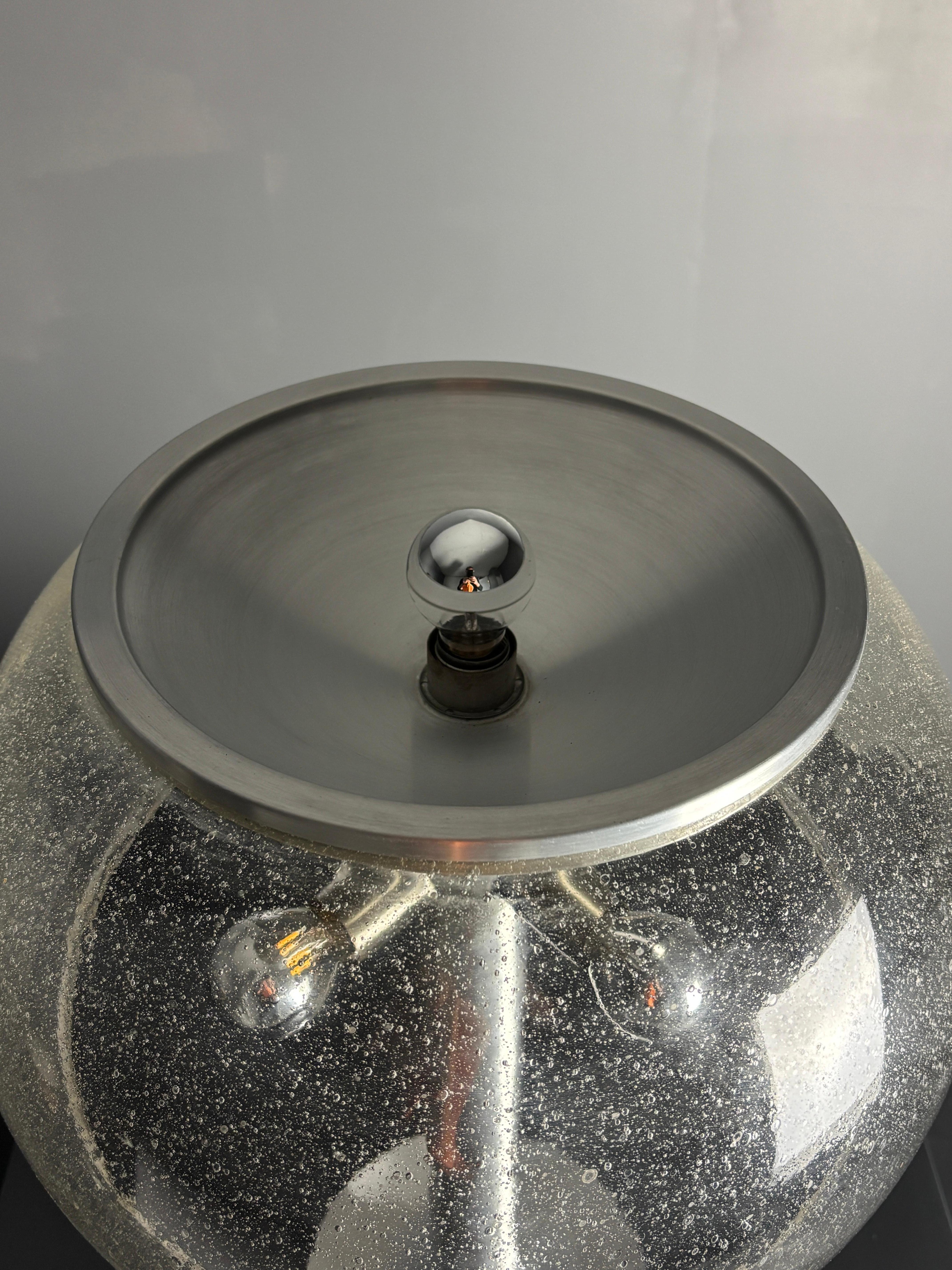 Midcentury space age large glass mushroom table lamprey Temde, 1960s For Sale 2