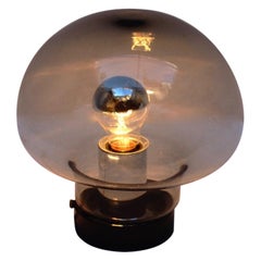 Midcentury Space Age Mushroom Smoked Glass Table Lamp, Peill & Putzler, 1960s