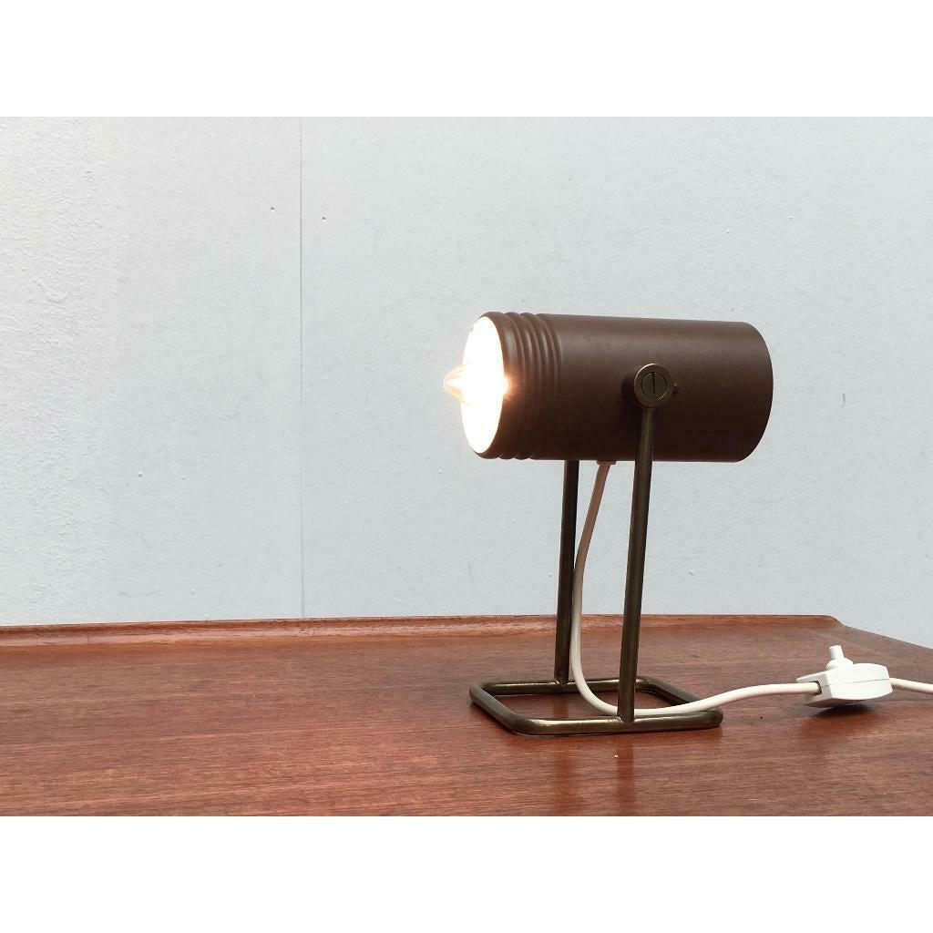 Metal MidCentury Space Age Table Lamp by Rolf Krüger for Heinz Neuhaus Leuchten, 1960s For Sale