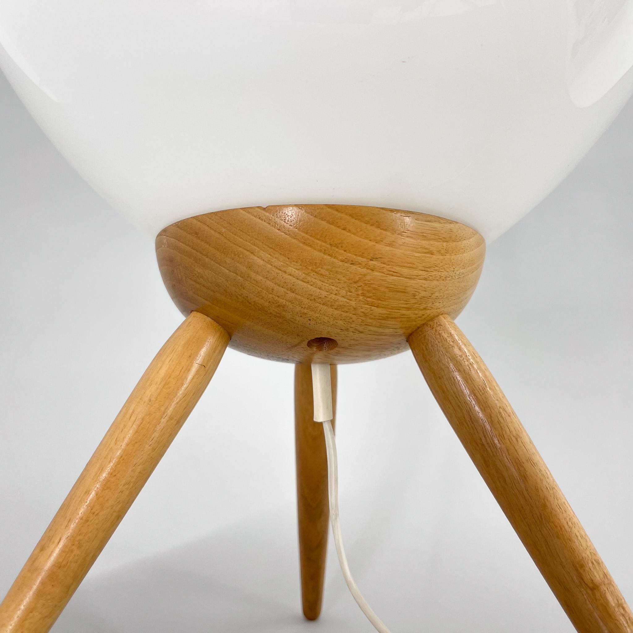 Milk Glass Midcentury Space Age Table Lamp 