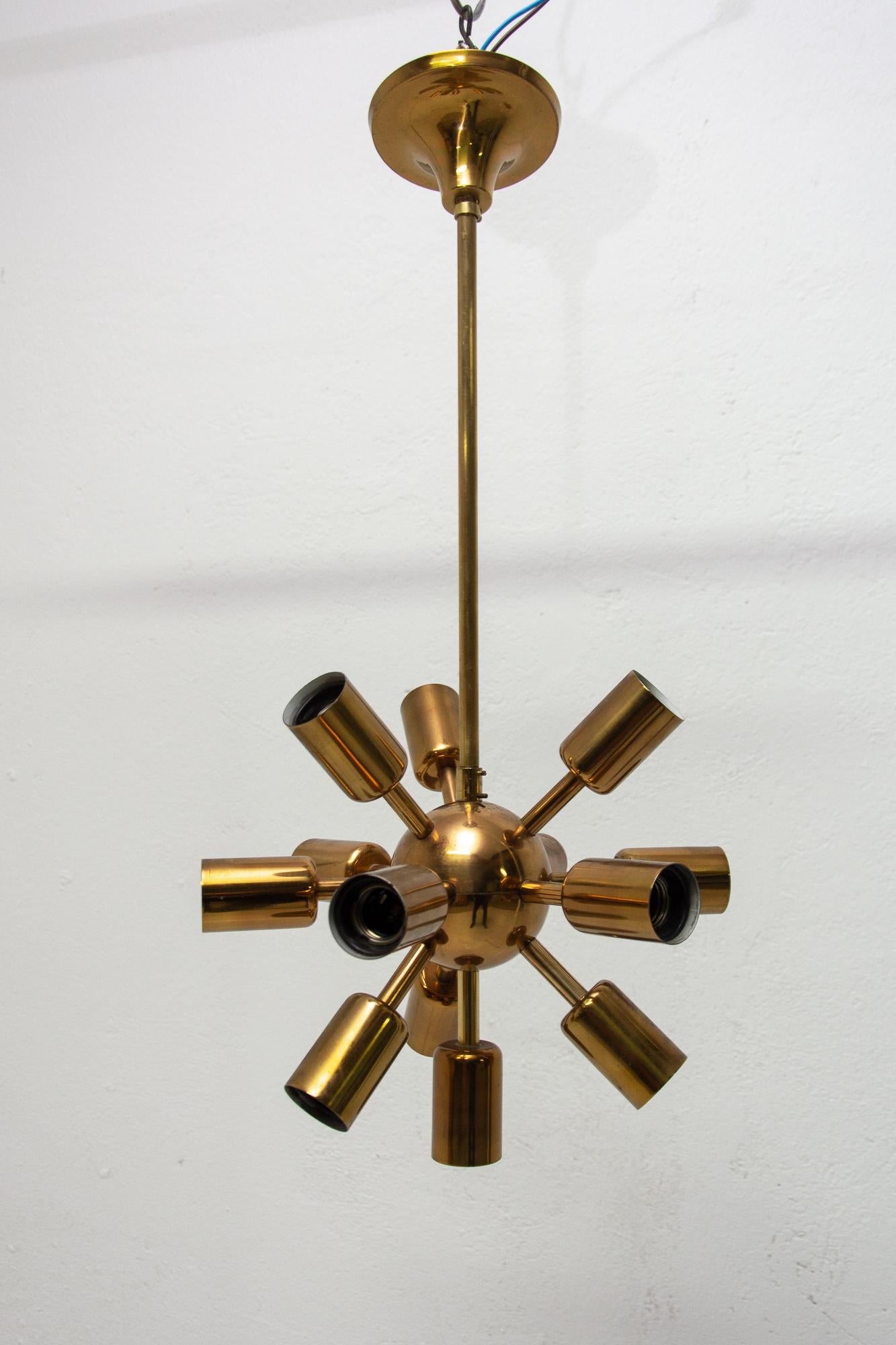 Midcentury Space Age Ten Arms Copper Sputnik Chandelier, 1960s 10