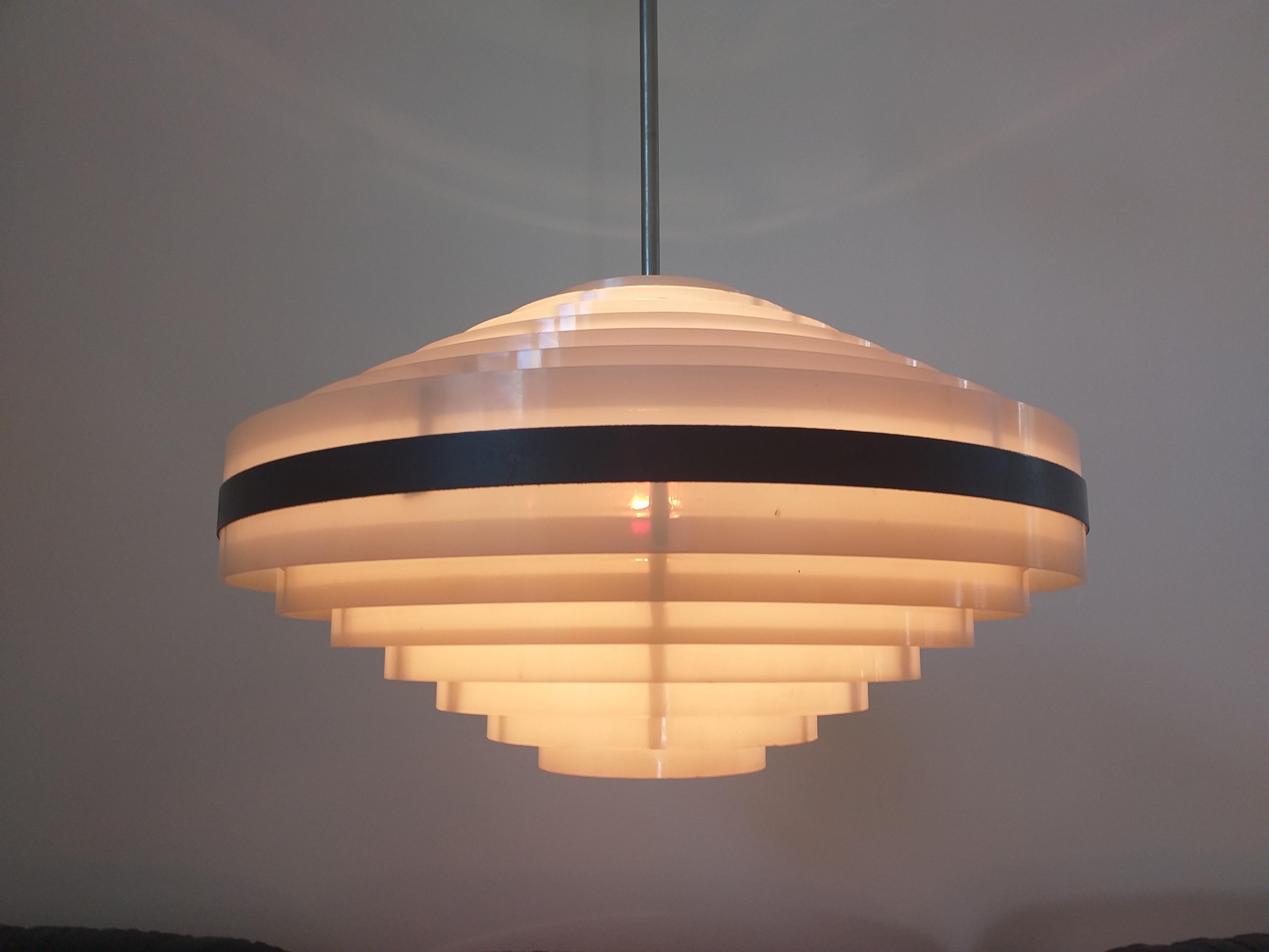Midcentury Space Age UFO Style Pendant, 1970s / Up to 14 Pieces In Good Condition For Sale In Praha, CZ