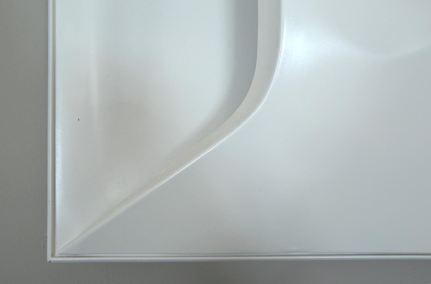 Midcentury Space Age White Oyster Panel Sconce Wall Floor Light Staff Leuchten 4