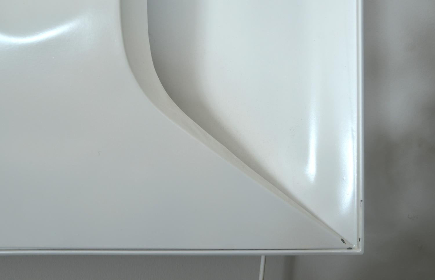 Midcentury Space Age White Oyster Panel Sconce Wall Floor Light Staff Leuchten 5