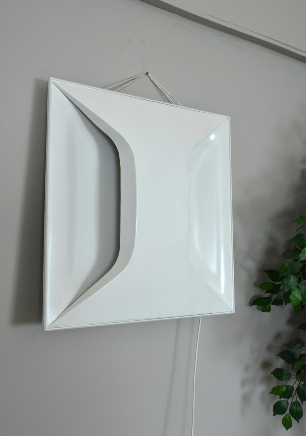 German Midcentury Space Age White Oyster Panel Sconce Wall Floor Light Staff Leuchten