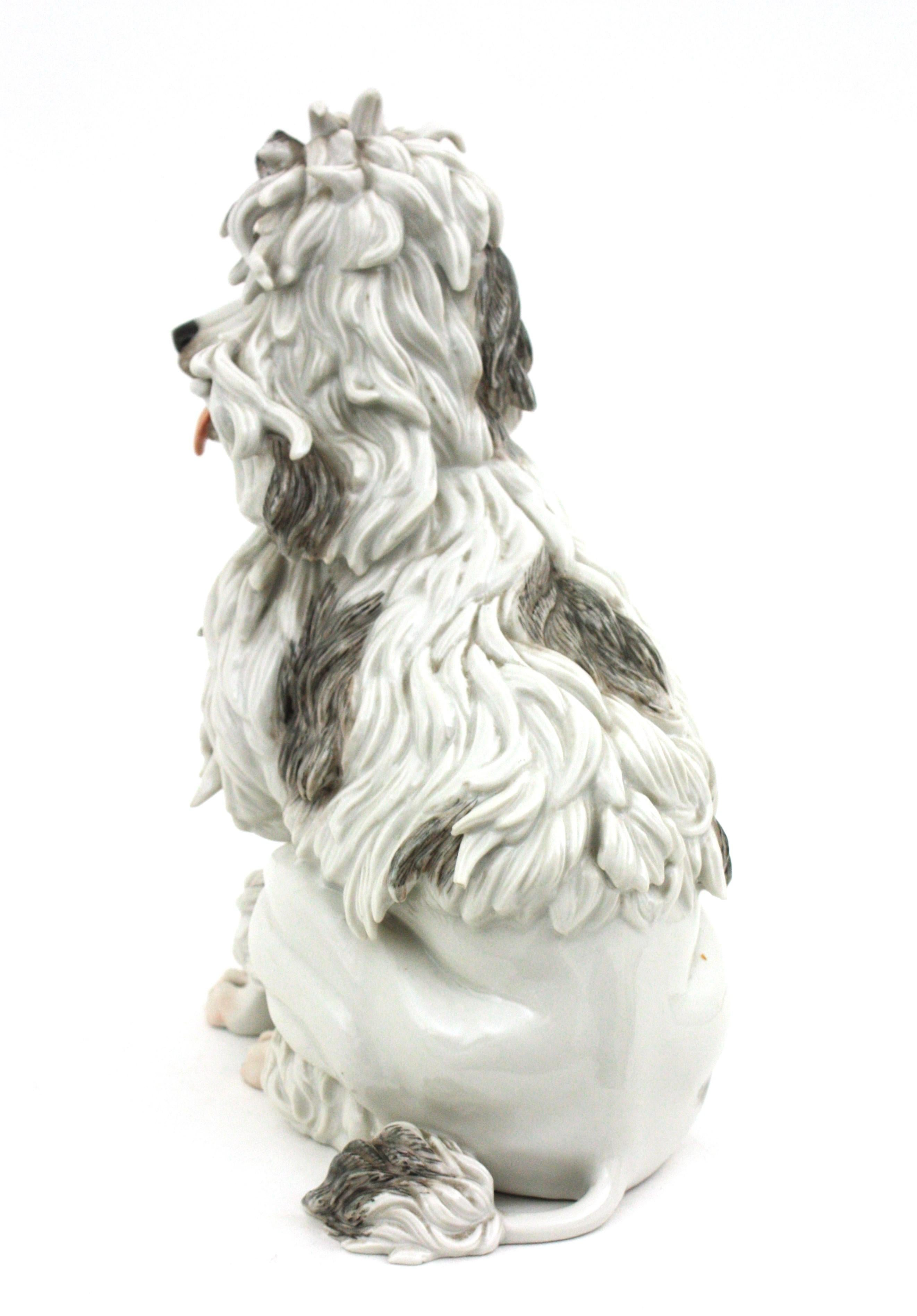 Midcentury Spanish Algora Porcelain Large Poodle Dog  11