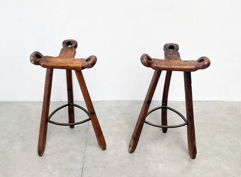 Midcentury Spanish Bar Stools For Sale at 1stDibs