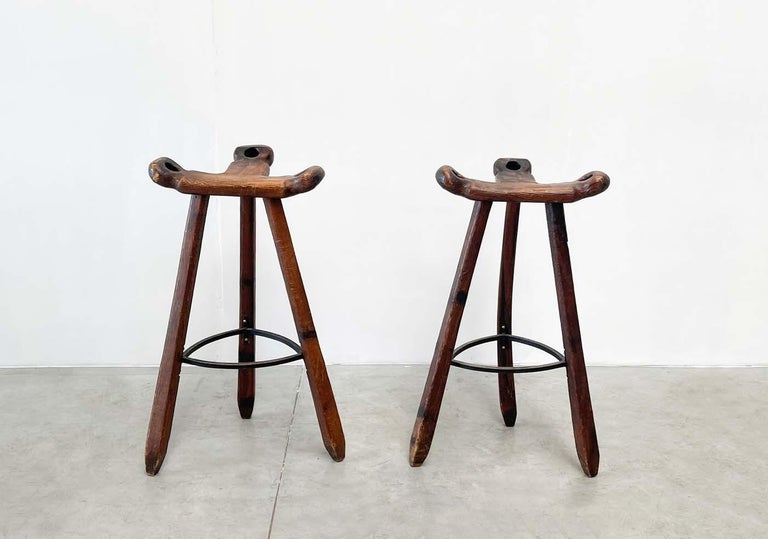 Midcentury Spanish Bar Stools For Sale at 1stDibs