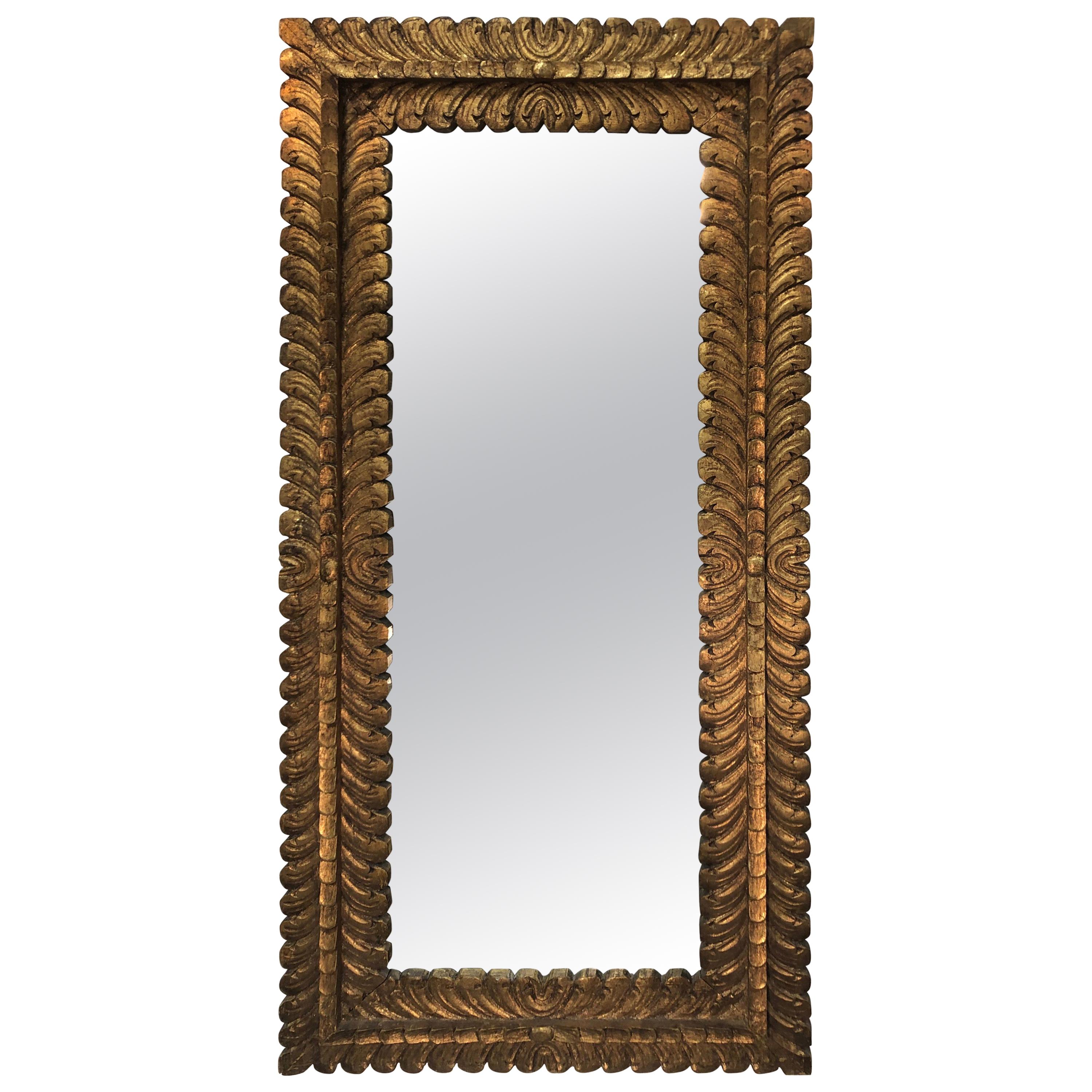 Midcentury Spanish Gold Leaf Mirror For Sale