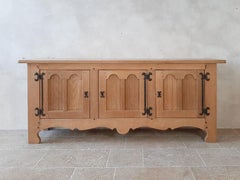 Midcentury Spanish Oak Credenza
