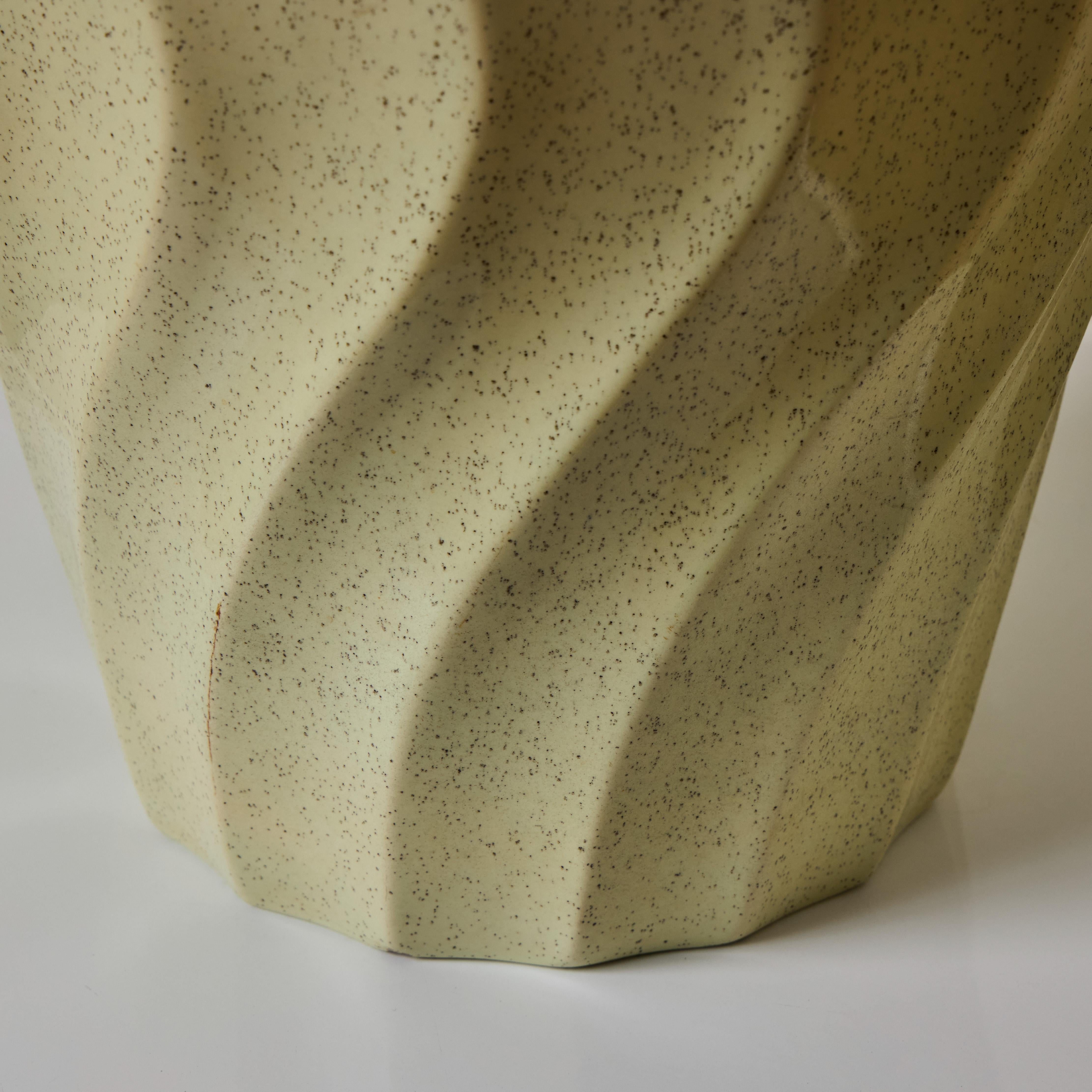 Midcentury Speckle Glazed Mint Ceramic Bauer Planter For Sale 4