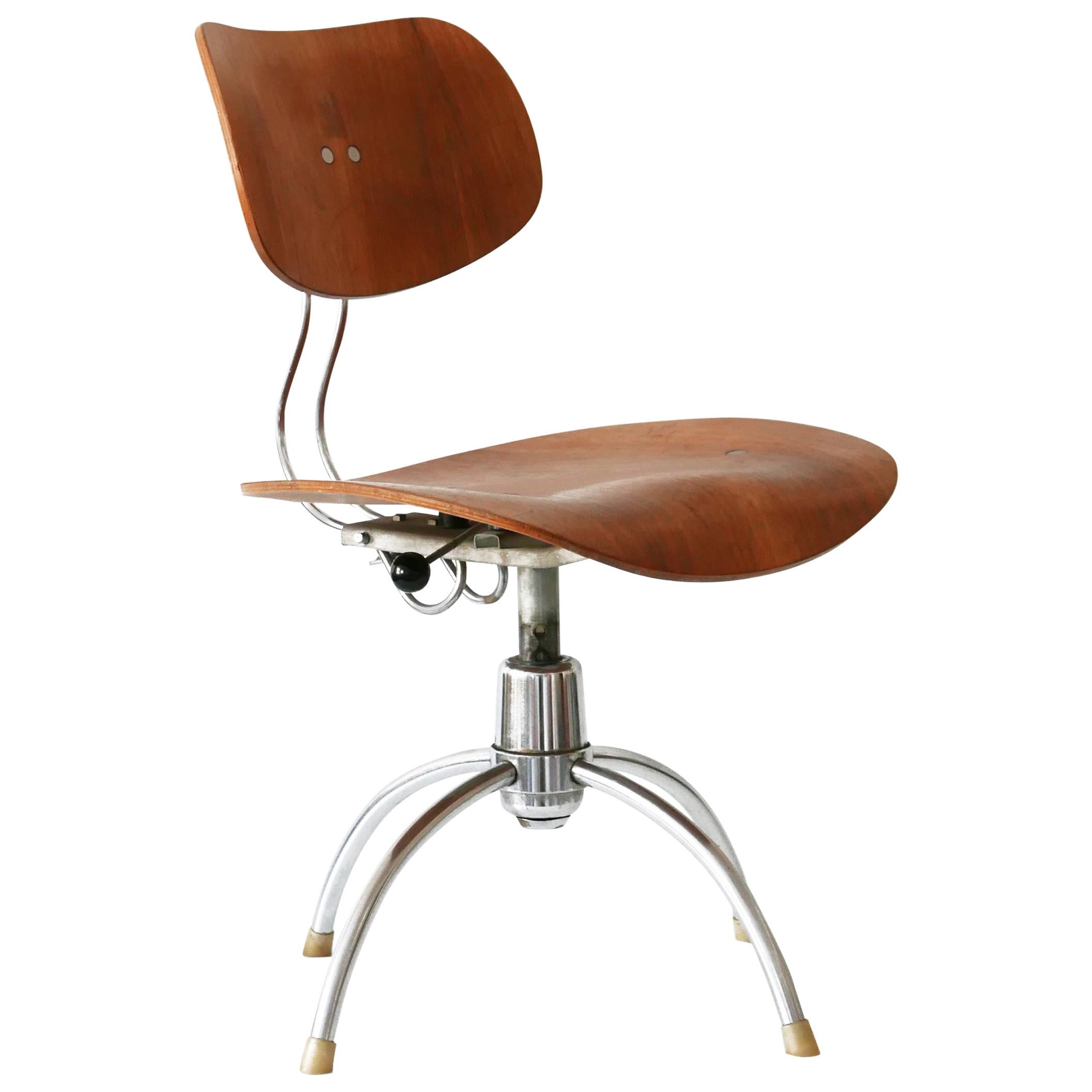 Midcentury Spring Swivel Office Chair SE 40 by Egon Eiermann for Wilde + Spieth