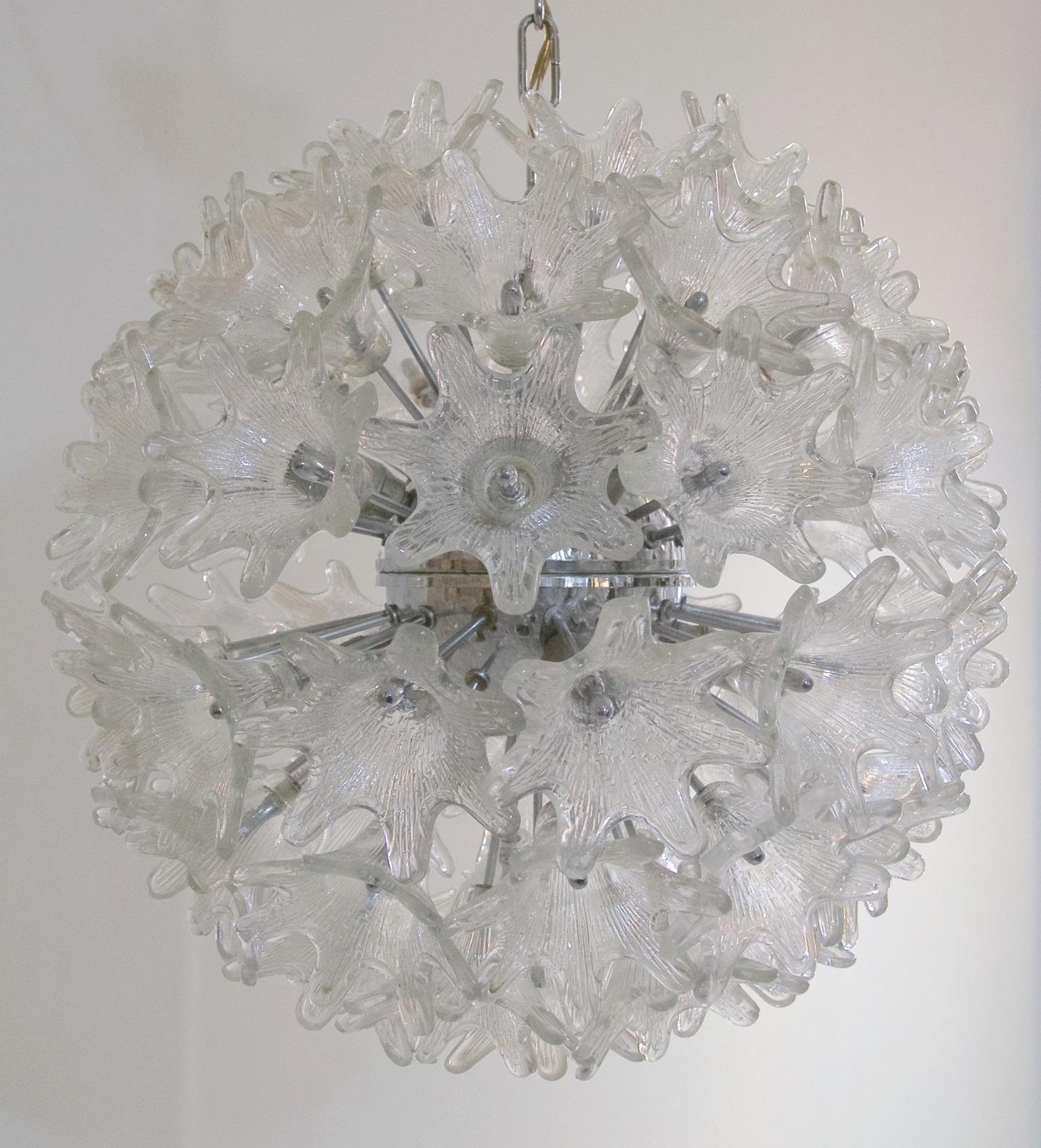 Mid-Century Modern Midcentury Sputnik Chandelier by Paolo Venini for VeArt Murano, Italy For Sale