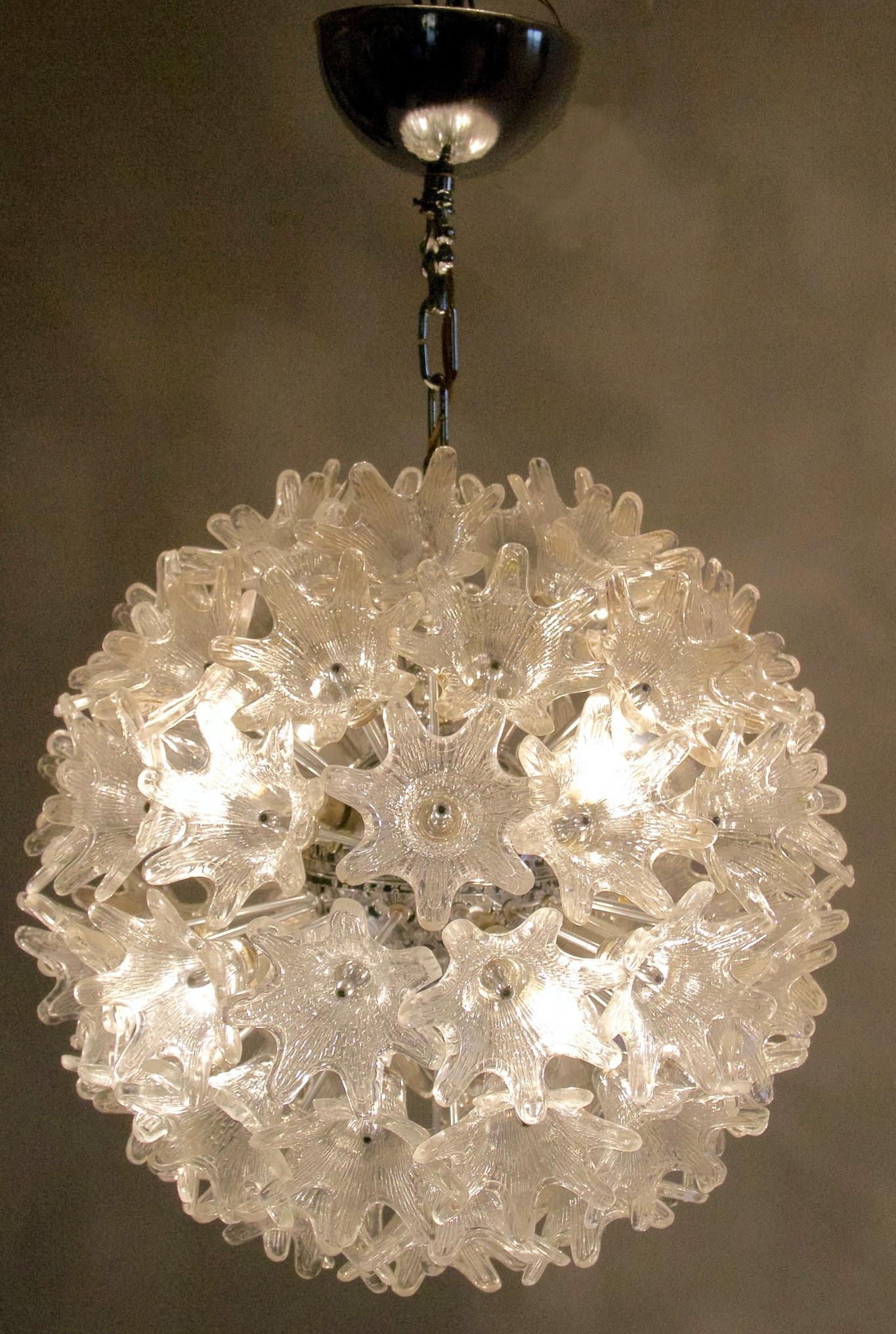 Italian Midcentury Sputnik Chandelier by Paolo Venini for VeArt Murano, Italy For Sale