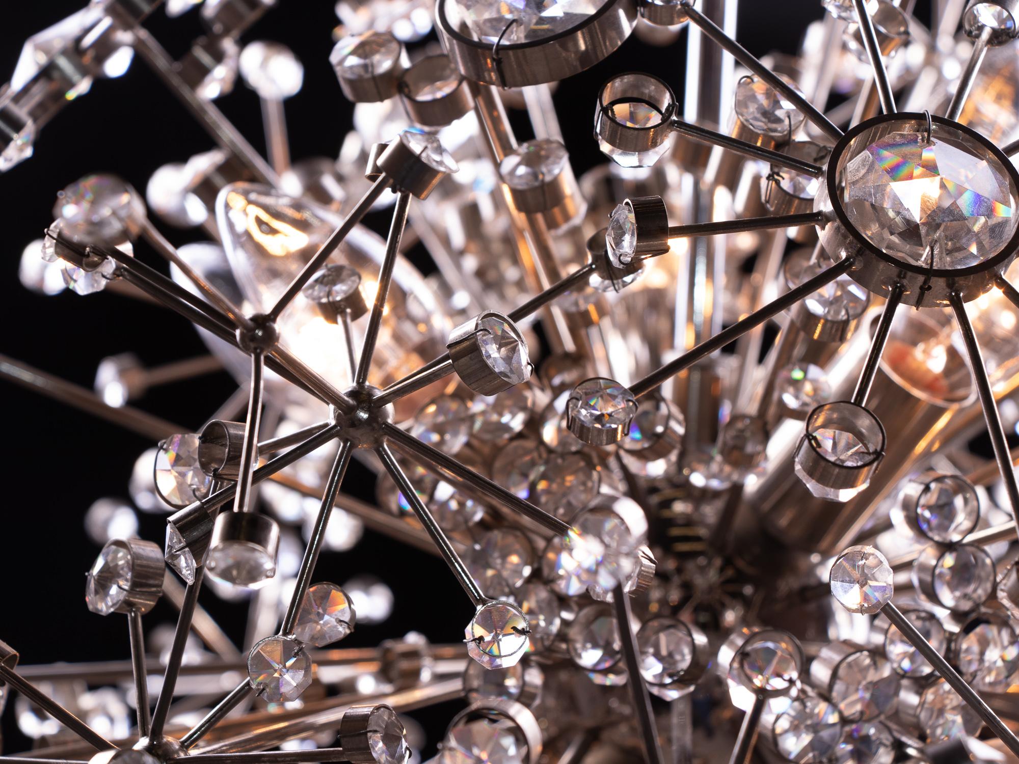 1960 Germany Palwa Sputnik Chandelier Swarovski Crystal & Nickel 6
