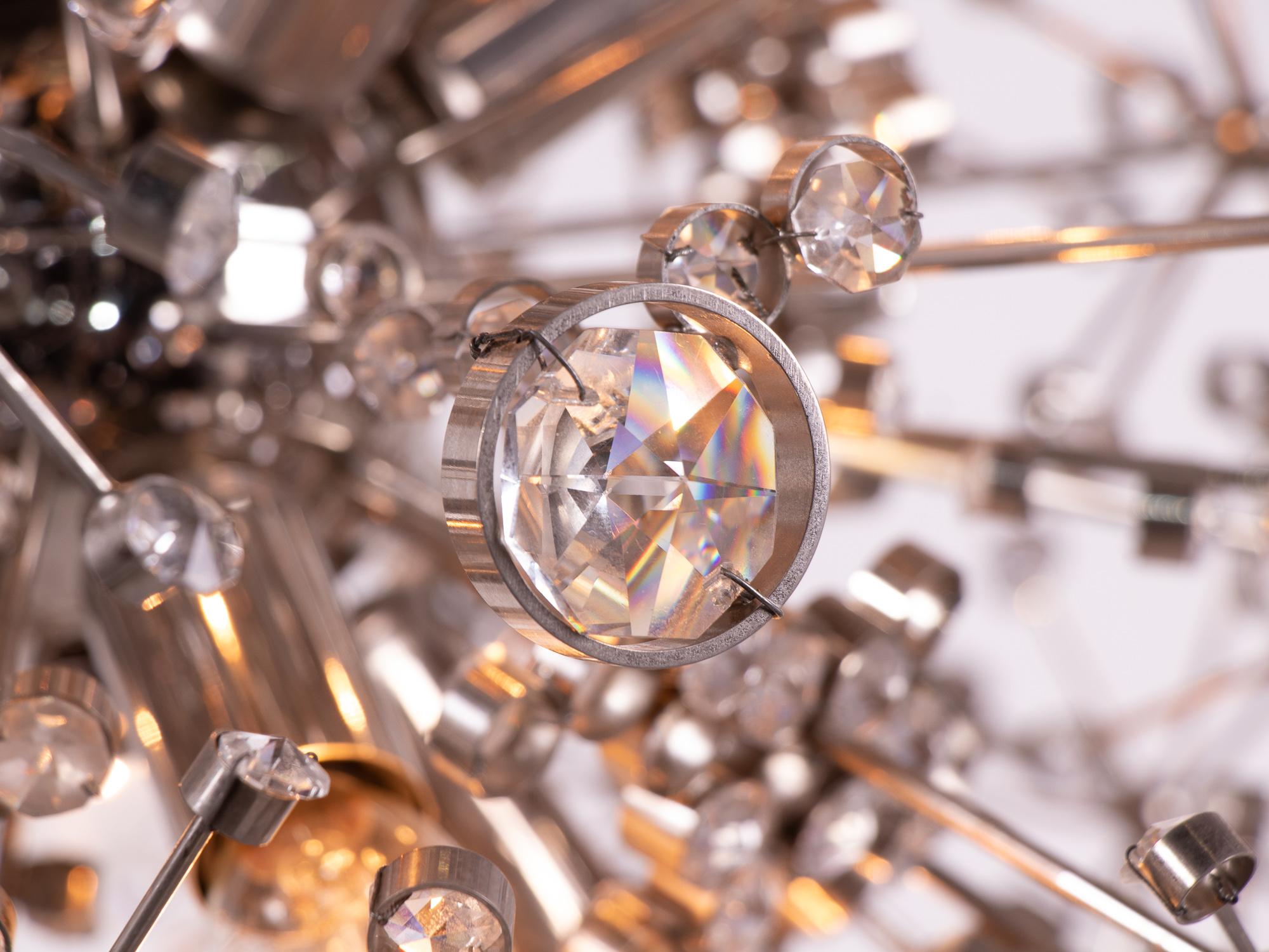1960 Germany Palwa Sputnik Chandelier Swarovski Crystal & Nickel 9