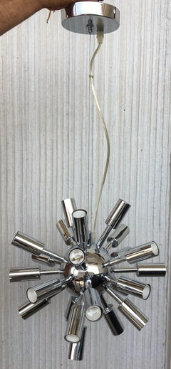 Midcentury Sputnik Chandelier Light Fixture in Polished Chrome, 1960s