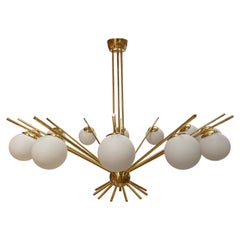 lamp shades saint paul Midcentury Sputnik Twelve Opaline Lights in Brass, Italy, 1950s