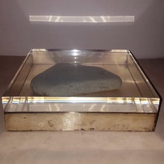 Midcentury Square Box with Perspex cap attribuited to Gabriella Crespi, 1970s