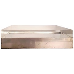 Midcentury Square Box with Perspex cap attribuited to Gabriella Crespi, 1970s