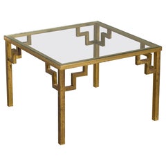 Midcentury Square Brass Low Coffee Table