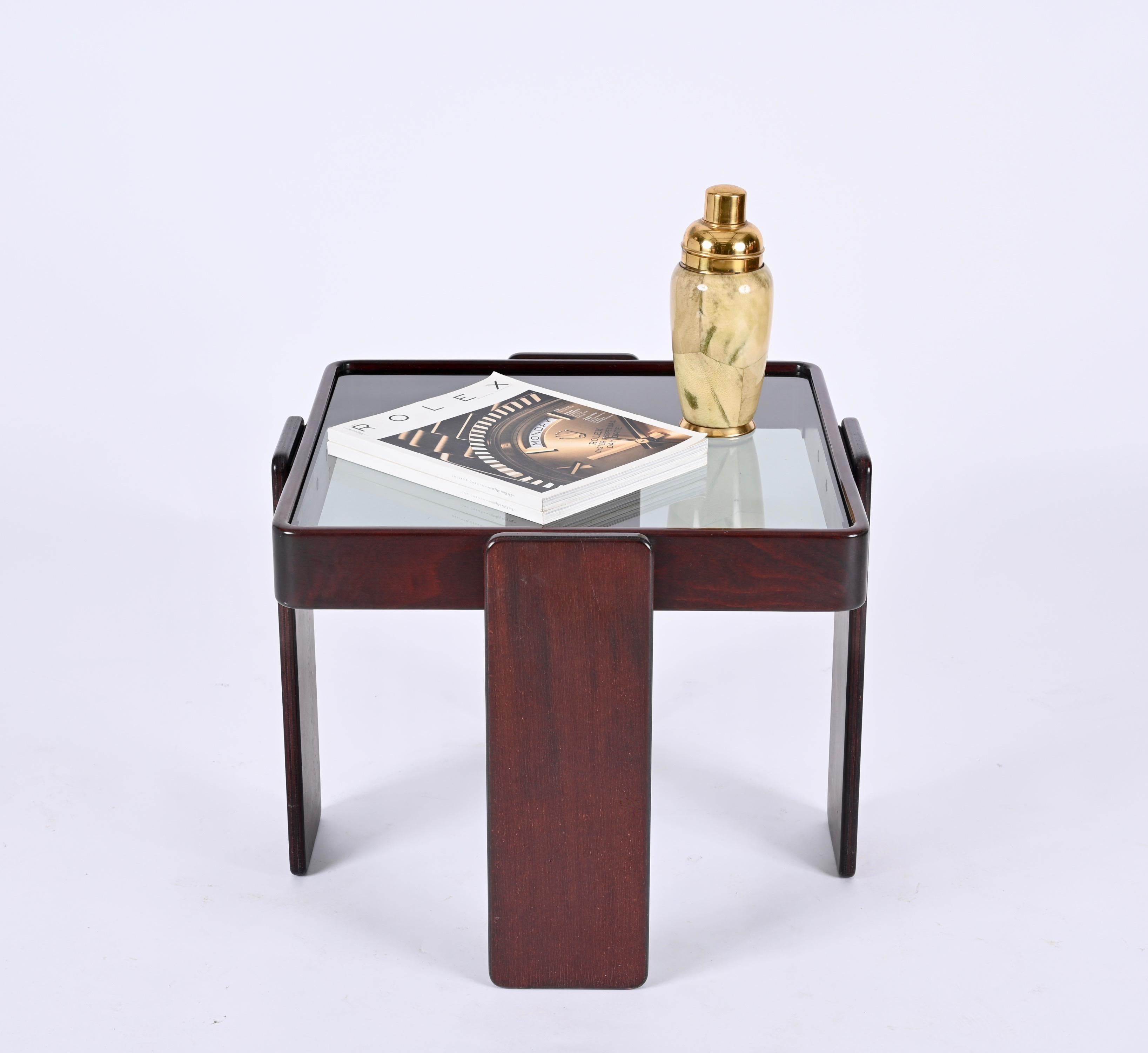 Midcentury Square Coffee Table, Gianfranco Frattini for Cassina, Italy, 1970s For Sale 3