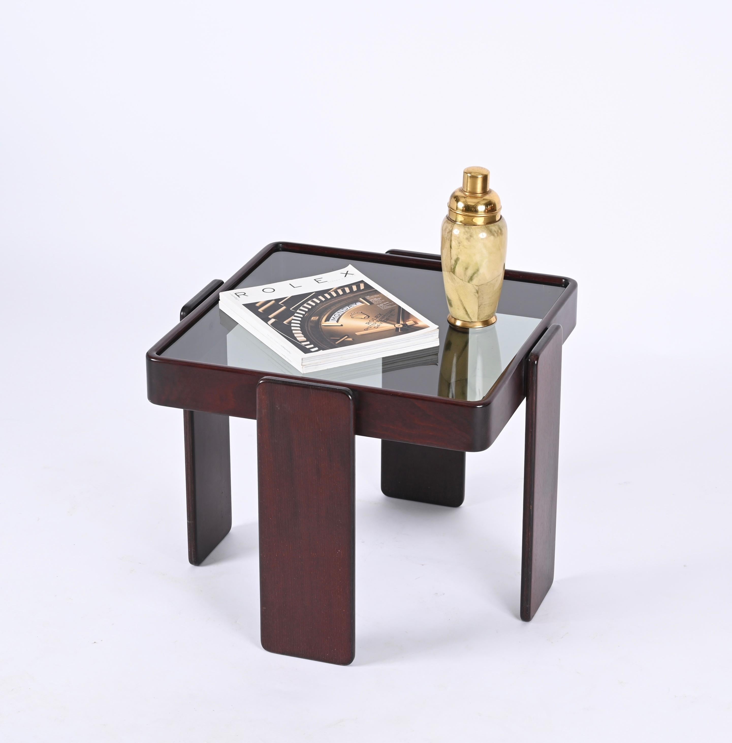 Midcentury Square Coffee Table, Gianfranco Frattini for Cassina, Italy, 1970s For Sale 4