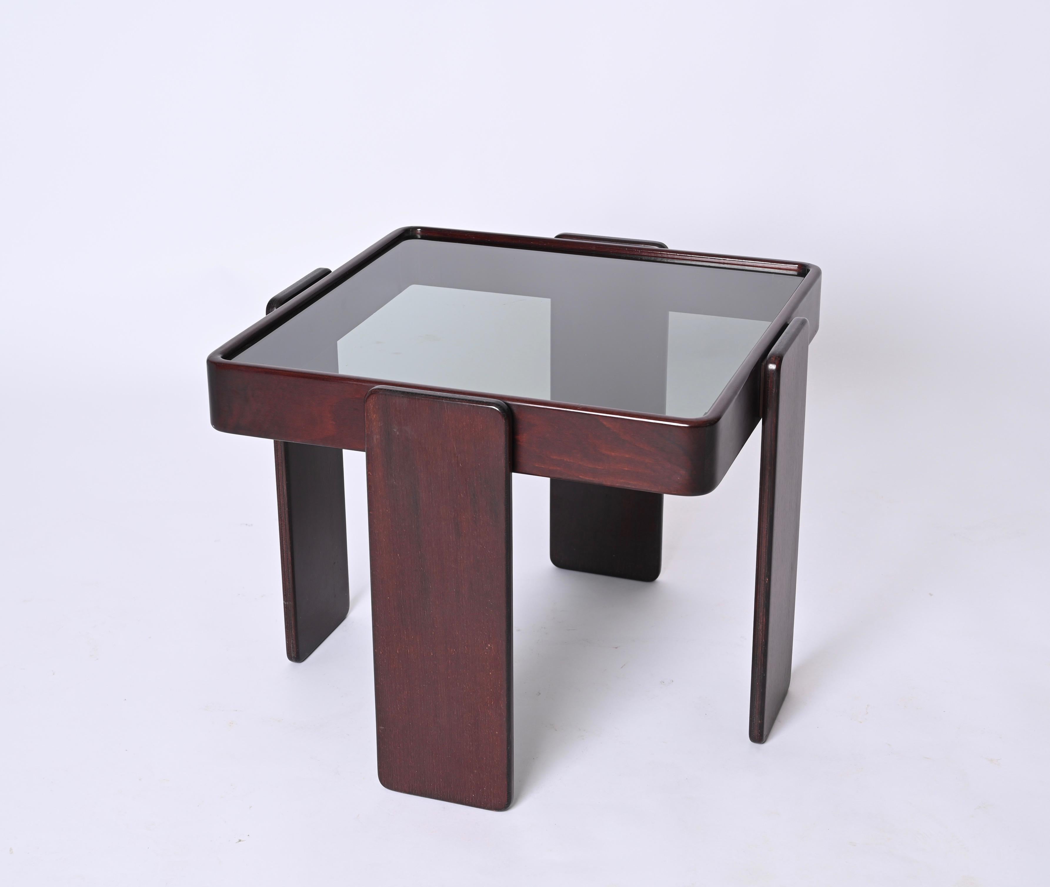 Midcentury Square Coffee Table, Gianfranco Frattini for Cassina, Italy, 1970s For Sale 5