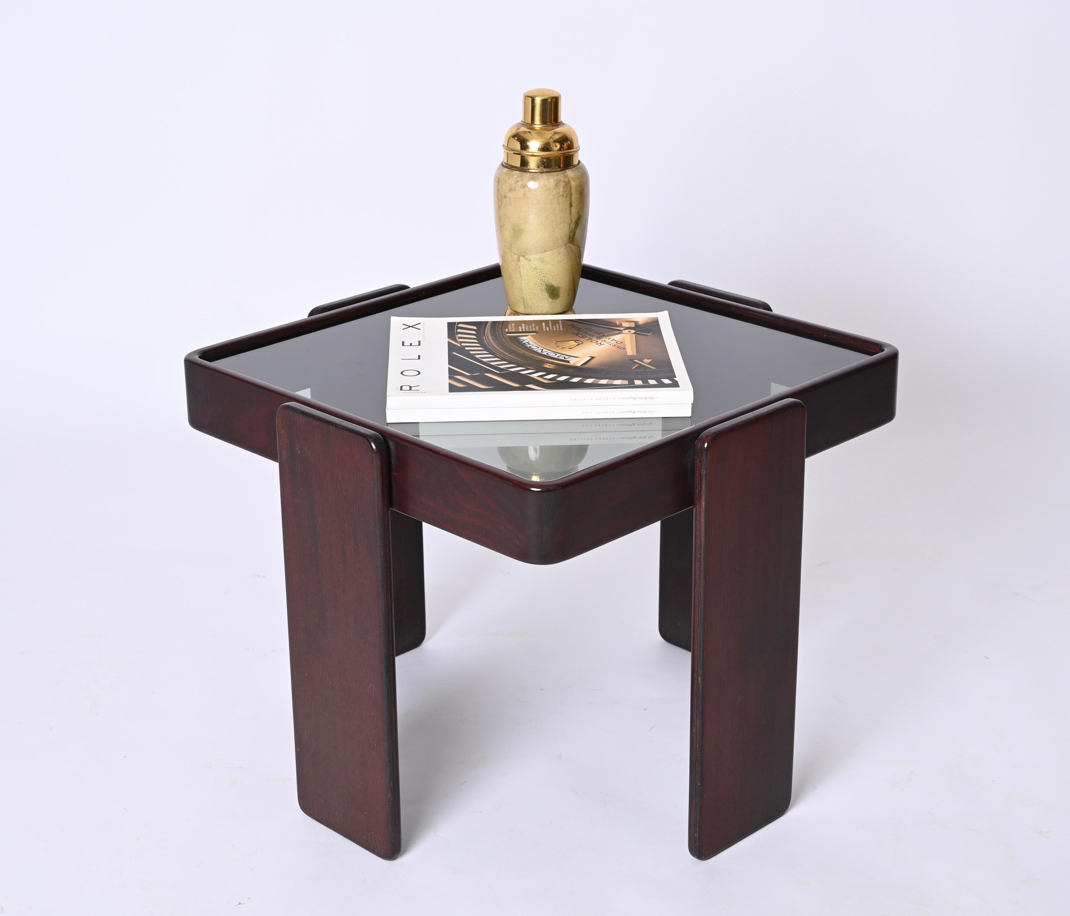 Midcentury Square Coffee Table, Gianfranco Frattini for Cassina, Italy, 1970s For Sale 6