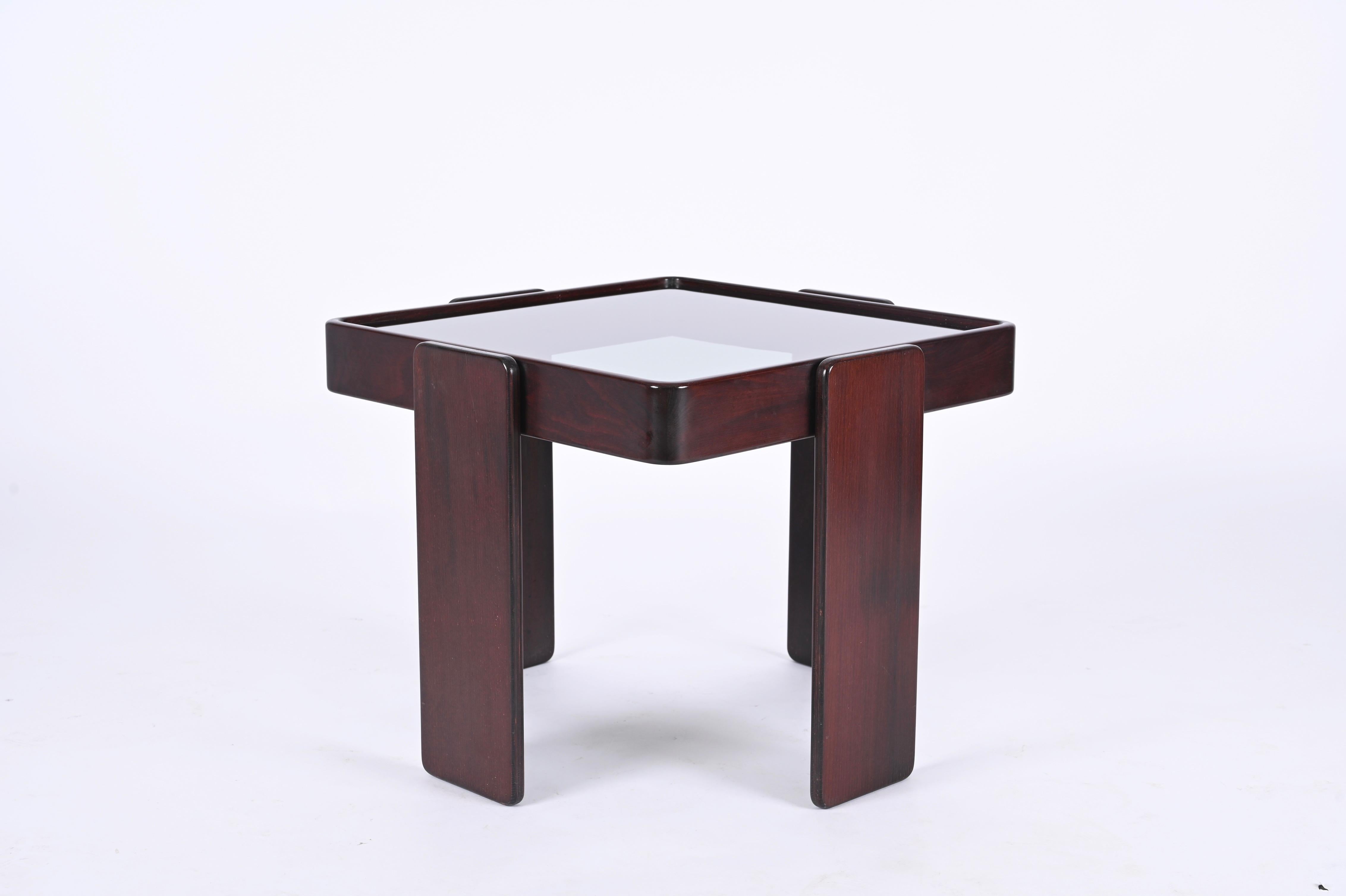 Italian Midcentury Square Coffee Table, Gianfranco Frattini for Cassina, Italy, 1970s For Sale