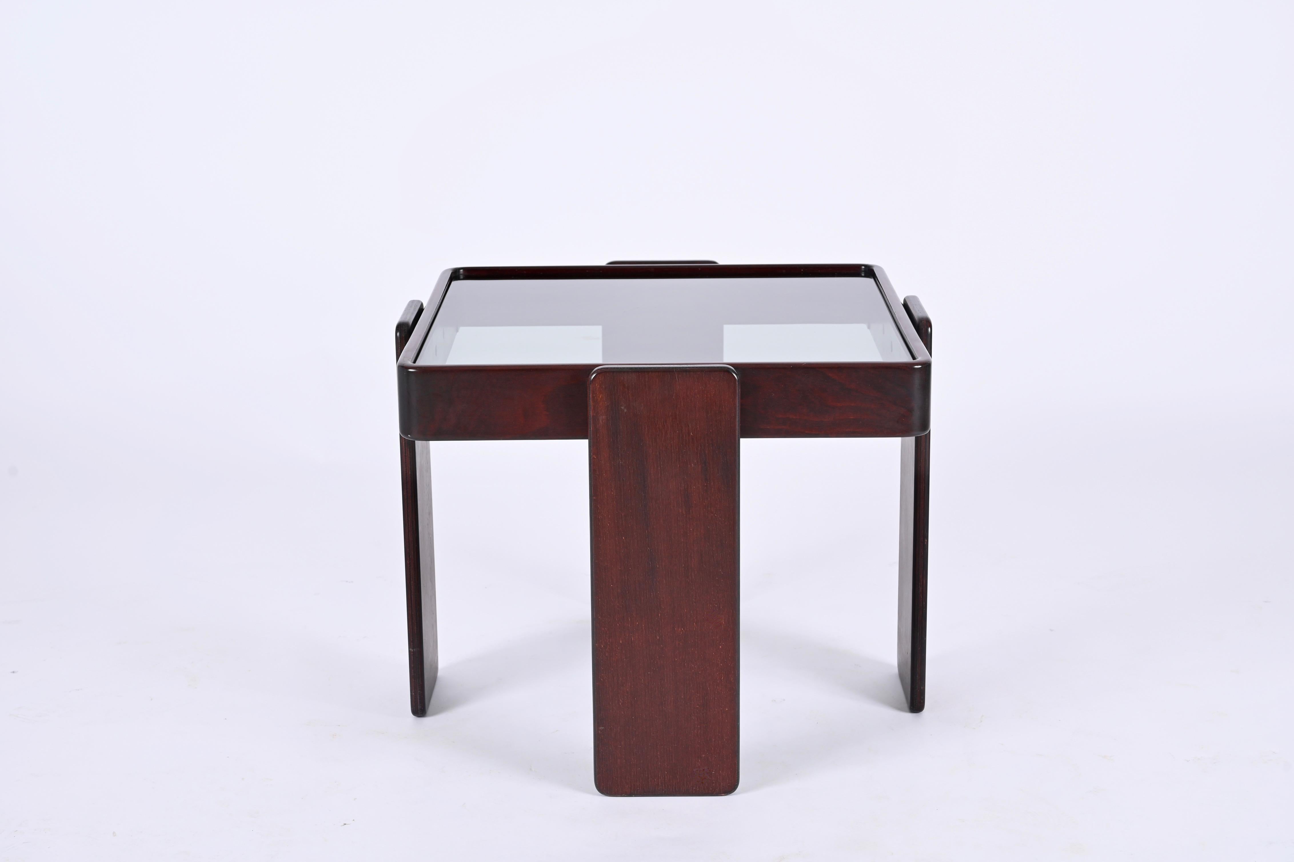 Midcentury Square Coffee Table, Gianfranco Frattini for Cassina, Italy, 1970s For Sale 2