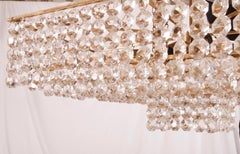 Midcentury Square Cut Crystal Chandelier