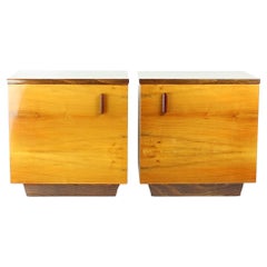 Midcentury Square Nightstands in Oak, Czechoslovakia 1960s