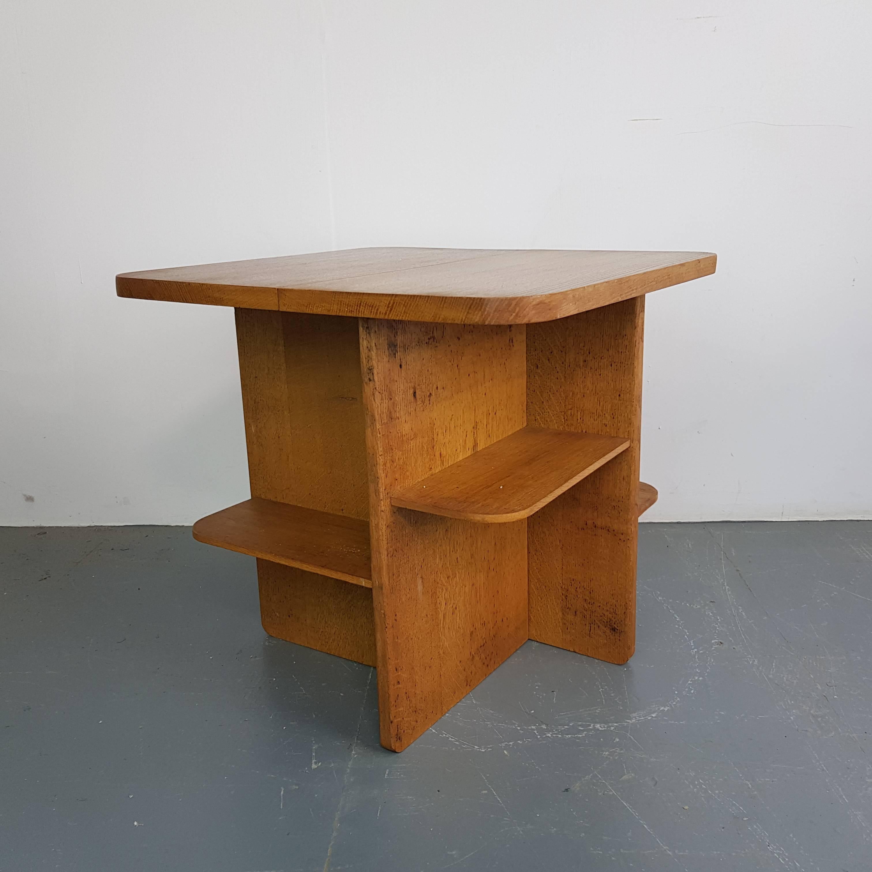 Unusual square coffee table / side table with a finish look about it.

In good vintage condition, with some wear commensurate with age and use, but nothing specific to mention.

Approximate dimensions:

Depth 61 cm

Width 61 cm

Height 56