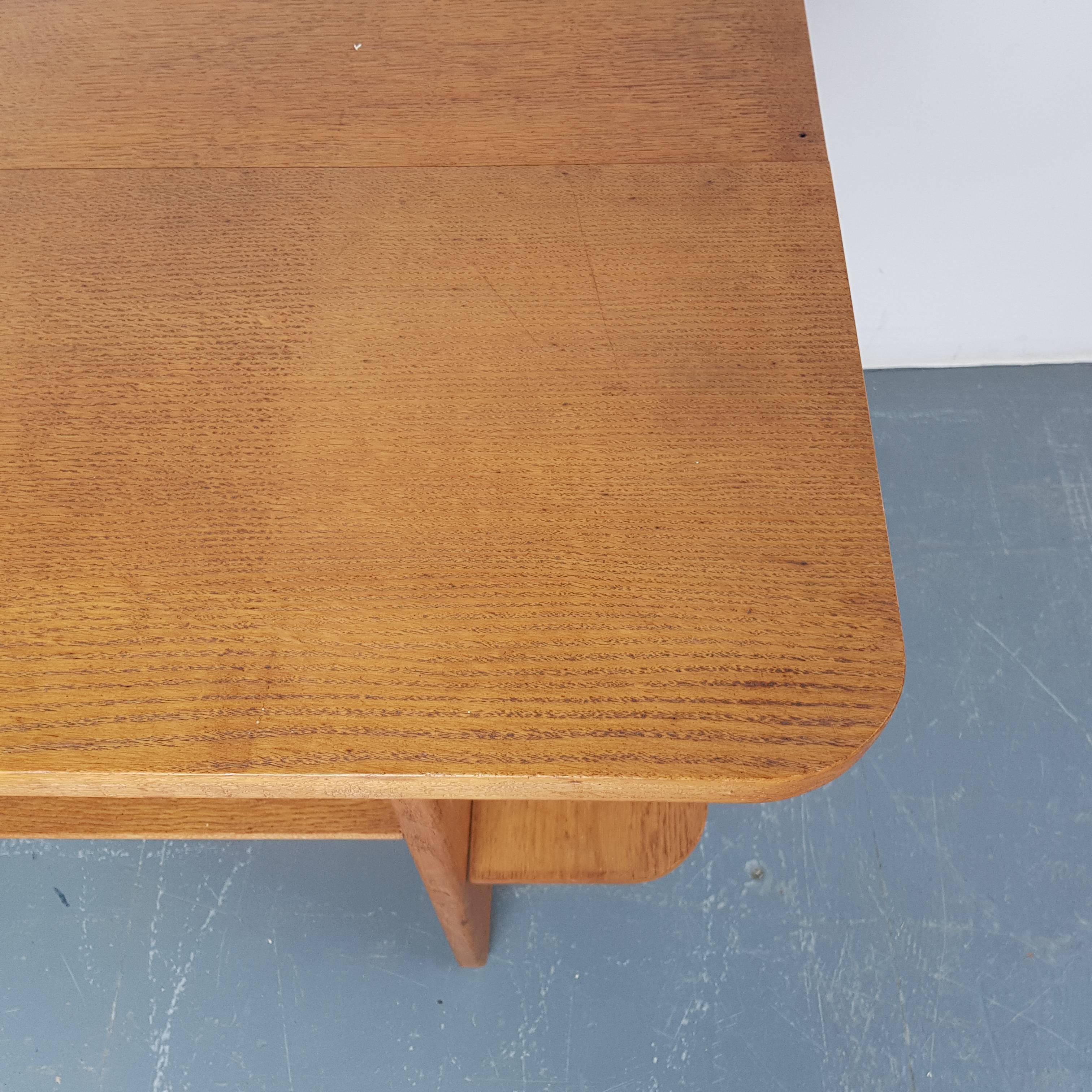 Midcentury Square Oak Coffee Table For Sale 2