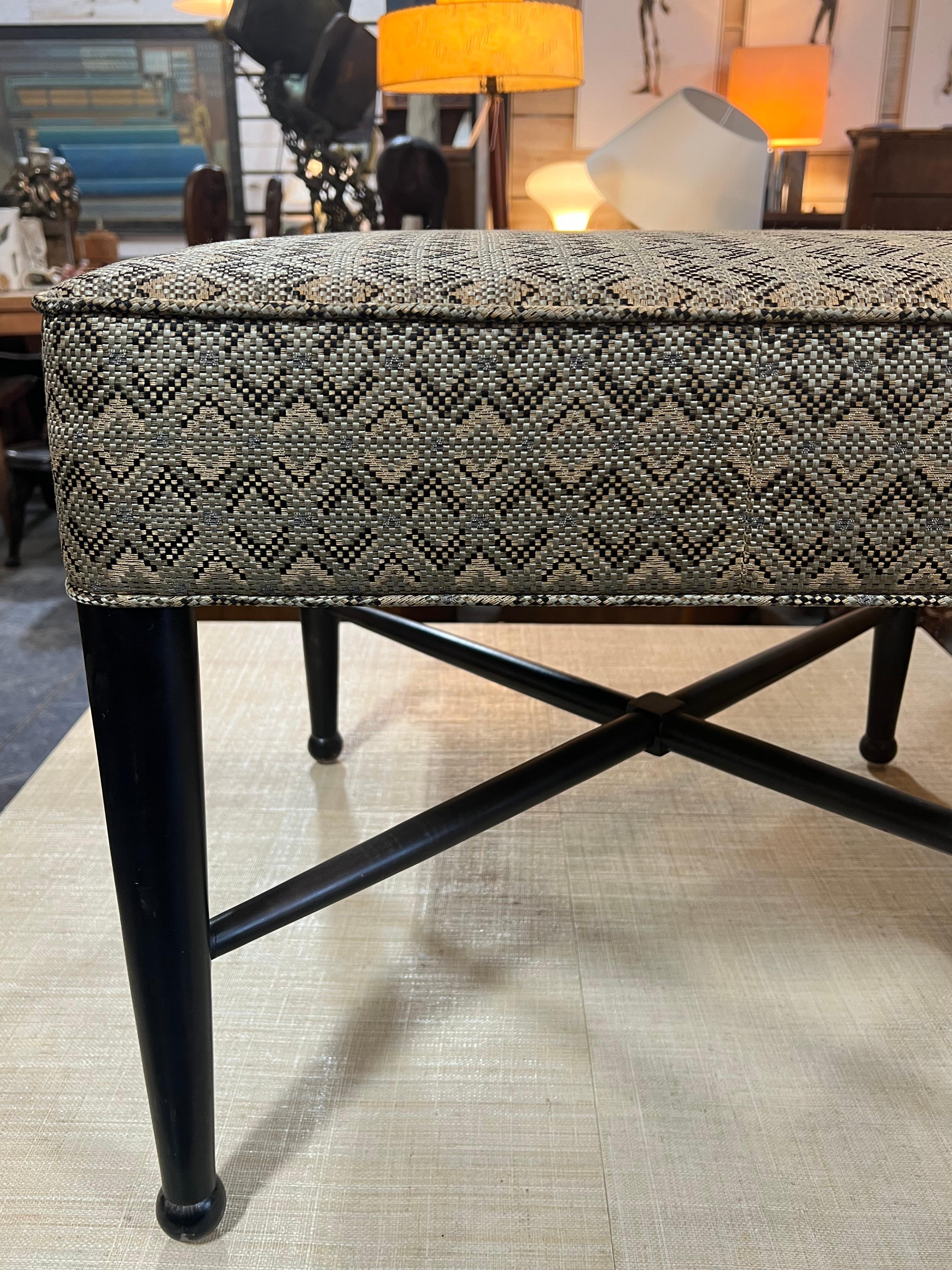 Mid-Century Modern Midcentury Square Ottoman in style of Edward Wormley  For Sale