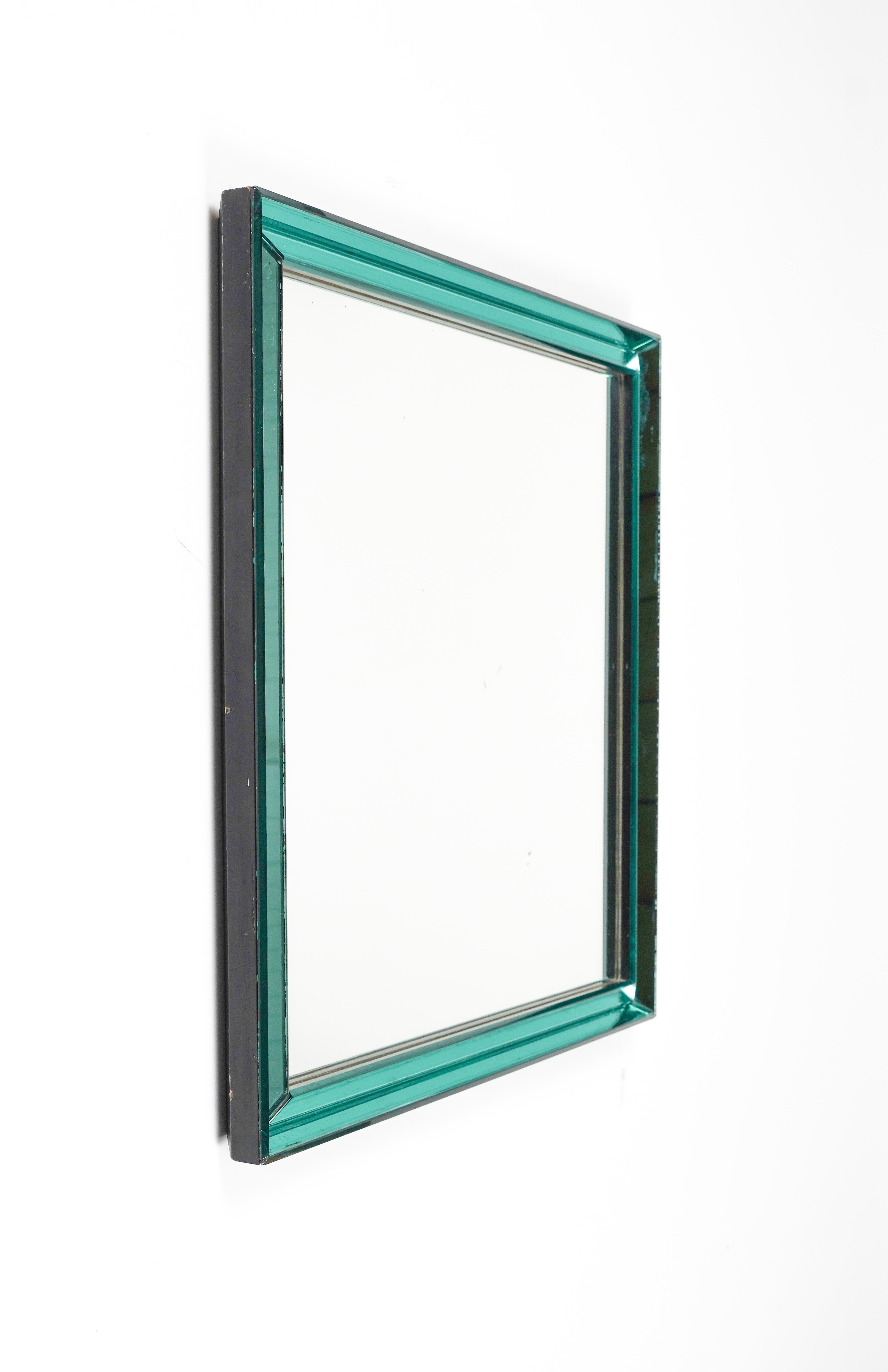 Midcentury Squared Wall Mirror by Max Ingrand for Fontana Arte, Italy 1960s For Sale 5
