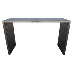 Midcentury Stainless Steel and Acrylic Console Table