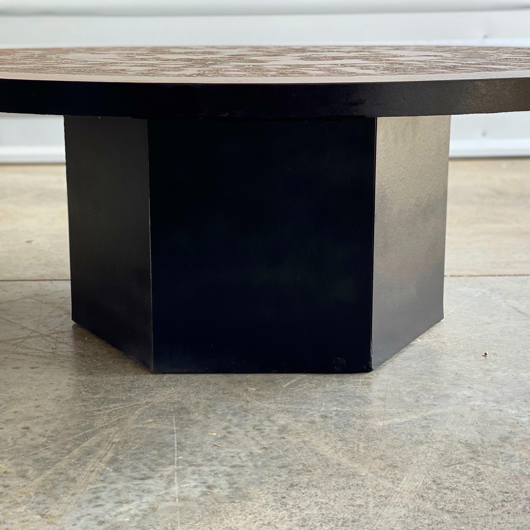 Metà XX secolo Cocktail Tables in rame stampato del Medioevo, VAD Trevarefabrikk, Norvegia 1960 circa