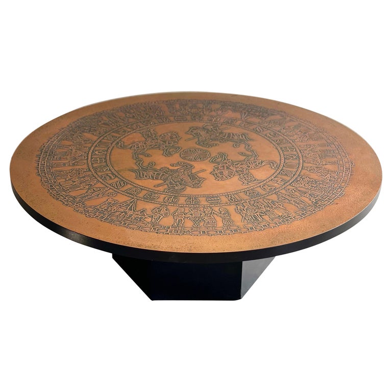 Midcentury Stamped Copper Cocktail Table, VAD Trevarefabrikk, Norway