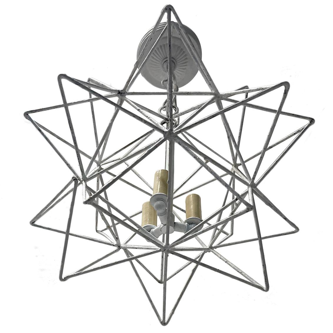 French Pair of Midcentury Star Light Fixtures For Sale