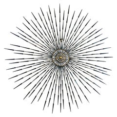 Starke brutalistische Starburst Sunburst Wandskulptur von Ron Schmidt