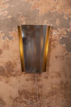 Midcentury Steel and Mirror Wall Light
